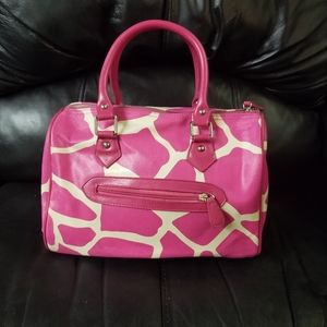 Hot pink giraffe print purse